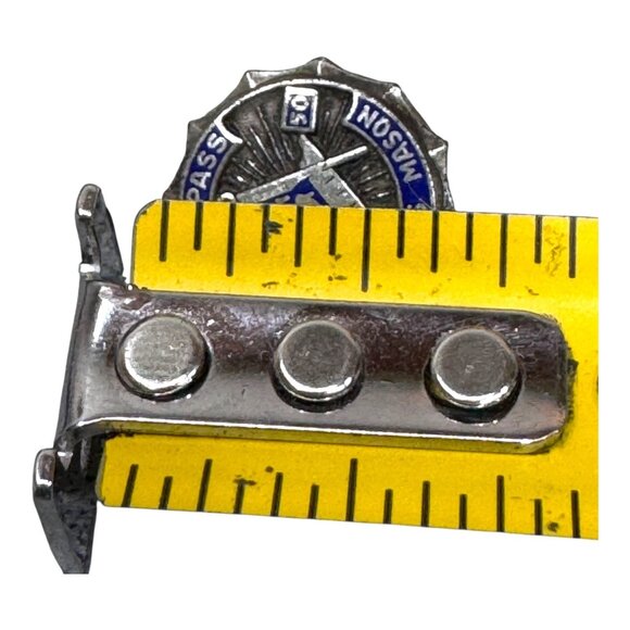 Masonic Compass Master Mason 25 Sterling Silver 1950 Pin Collectible Fraternal - Picture 5 of 6